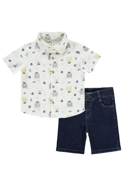 Комплект Civil Baby для мальчиков Экру с шортами от 6 до 18 месяцев