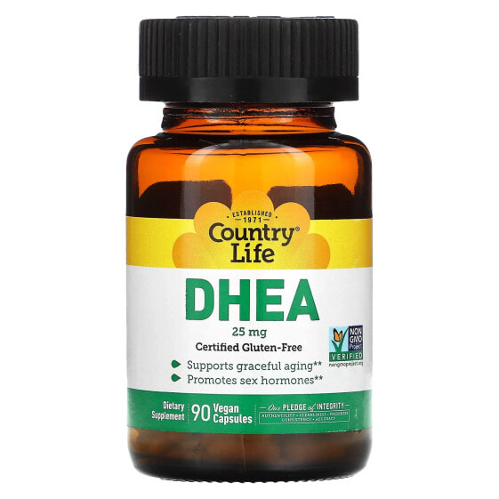 Витамины для мужского здоровья Country Life DHEA, 10 мг, 50 веганских капсул.