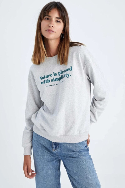 Regular Fit Bisiklet Yaka Sweatshirt