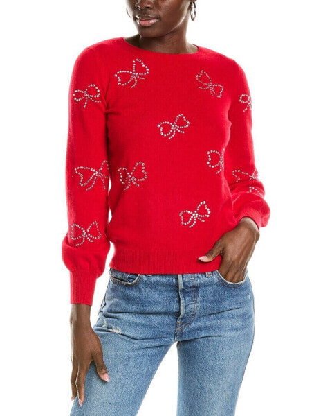 Sofiacashmere Heatset Bows Cashmere Sweater Women's