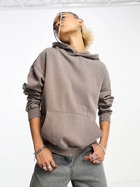 Cotton:On washed jersey hoodie in mocha