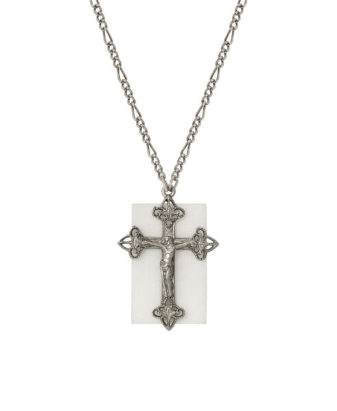 Semi-precious Square Cross Necklace