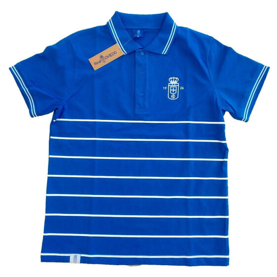 REAL OVIEDO Striped Junior Short Sleeve Polo Shirt