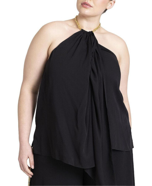 Plus Size Hardware Drape Top