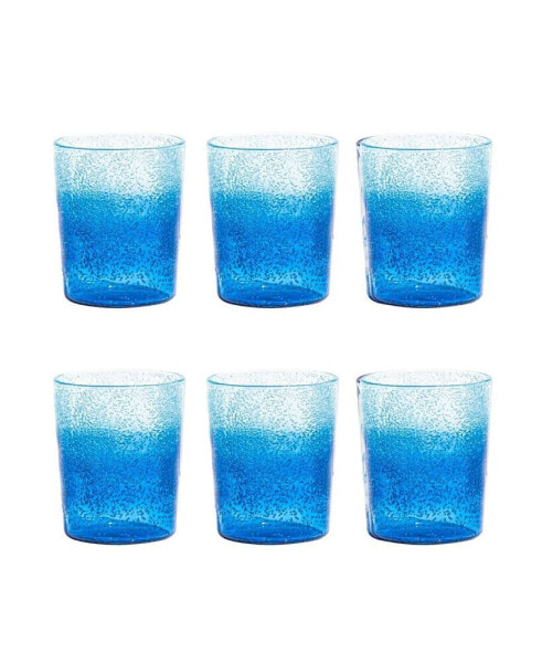 Oceanic Ombre Double Old Fashion Premium Acrylic Glasses, Set of 6