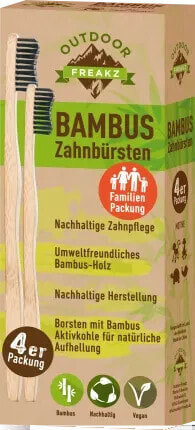 Zahnbürste Bambus Familien Packung mittel (4er Packung), 4 St