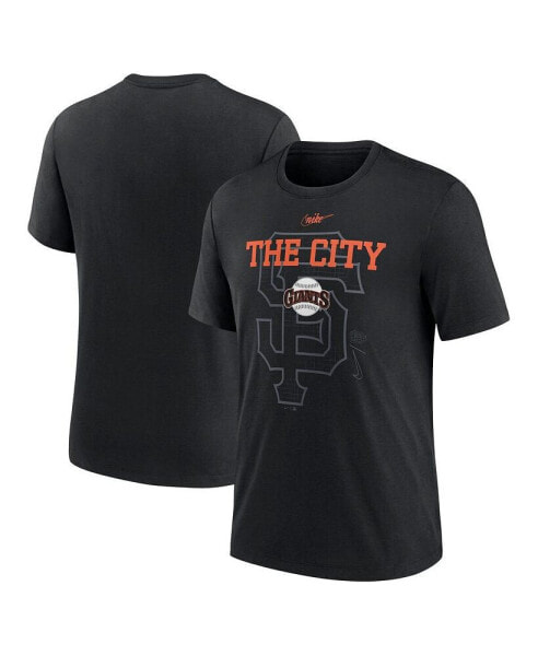 Men's Black San Francisco Giants Rewind Retro Tri-Blend T-shirt