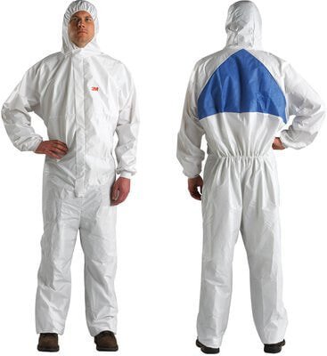 3M 4540+XL - Blue - White - XL - SML - Radiation resistant - Splash proof - EN 1149-5 - Electrostatic Properties - EN 1073-2 Particulate Radioactive Contamination - EN... - Spunbond Meltblown Spunbond (SMS)