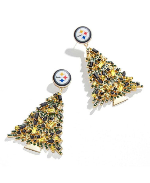 Women's Pittsburgh Steelers Christmas Tree Dangling Earrings