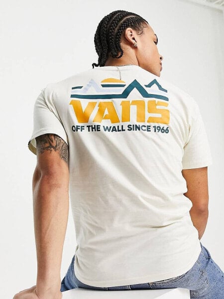 Vans mountain back print t-shirt in off white