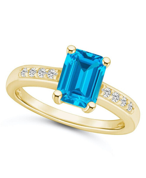 Кольцо Macy's Blue Topaz and Diamond Collection.