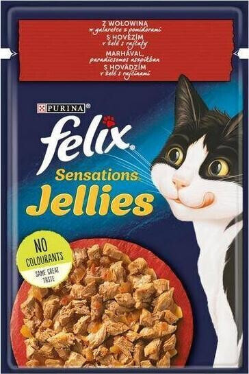 Nestle FELIX sasz.85g SENSATIONS WOŁOWINA w galaretce z pomidorami /26