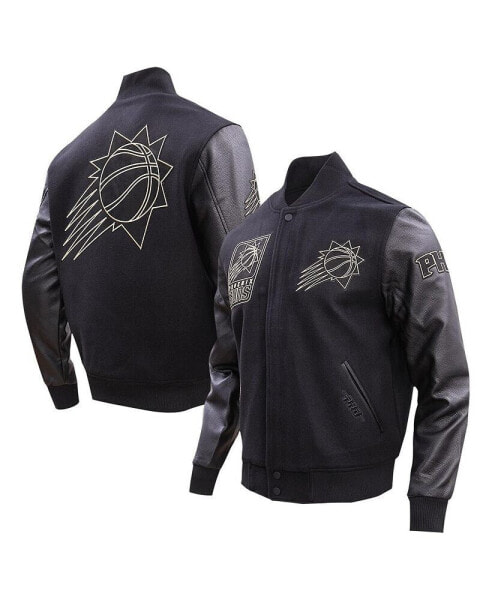 Men's Black Phoenix Suns Gold Stitch Varsity Jacket