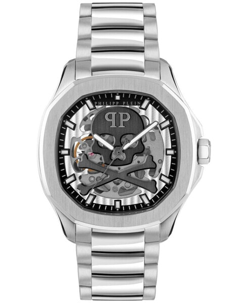 Men's Automatic Skeleton Spectre Stainless Steel Bracelet Watch 42mm
