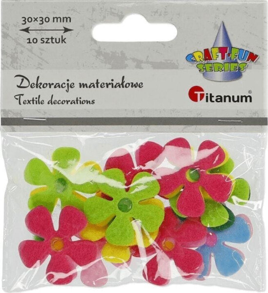 Titanum Filcowe kwiatki z pomponem w środku 30mm 10szt