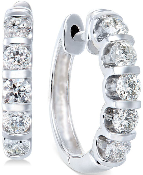 Diamond Hoop Earrings in 14k White Gold (1-1/2 ct. t.w.)