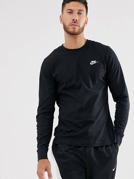 Футболка Nike Club Long Sleeve  Black