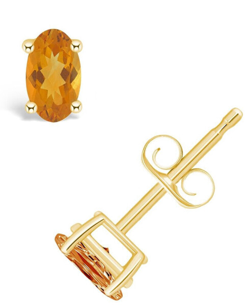 Citrine (1/2 ct. t.w.) Stud Earrings in 14K White Gold or 14K Yellow Gold
