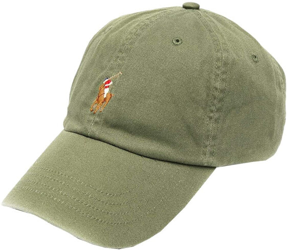 Мужская бейсболка зеленая Polo Ralph Lauren Men's Pony Logo Chino Cap Green Olive