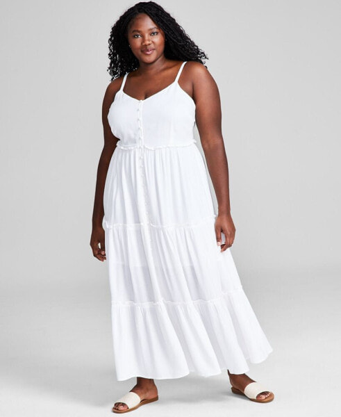 Trendy Plus Size Tiered Floral Maxi Dress, Created for Macy's