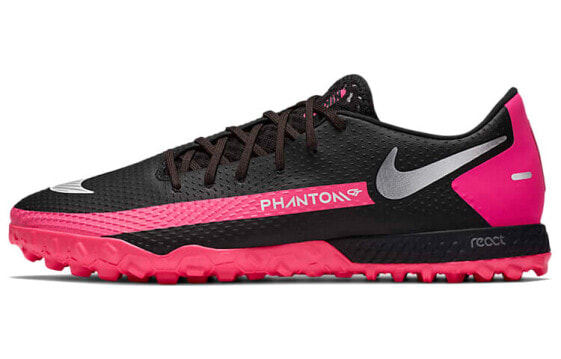 Бутсы футбольные Nike React Phantom GT Pro TF черно-розовые 男女同款