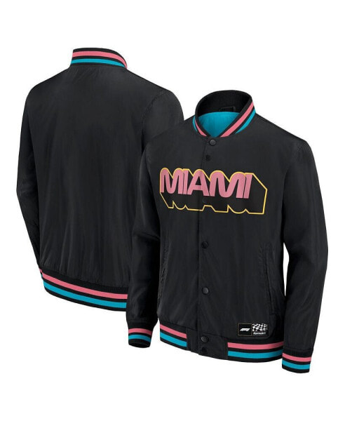 Men's Black Formula 1 Miami Grand Prix Full-Snap Jacket