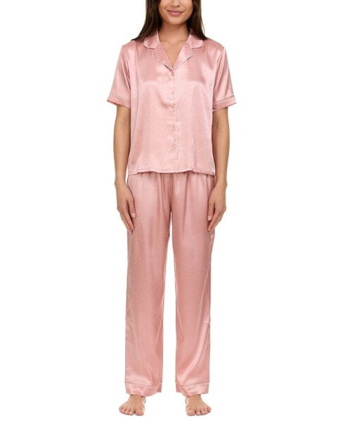 Floral by Floral Nikrooz Women's 2-Pc. Jamie Satin Jacquard Pajama Set