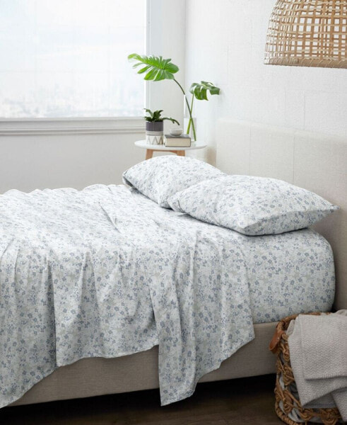 Постельное белье IENJOY HOME Коллекция Premium Ultra Soft виолетовый узор 4 шт. набор для кровати, размер Queen
