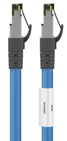 Wentronic 45659 - 1 m - Cat8.1 - S/FTP (S-STP) - RJ-45 - RJ-45 - Blue