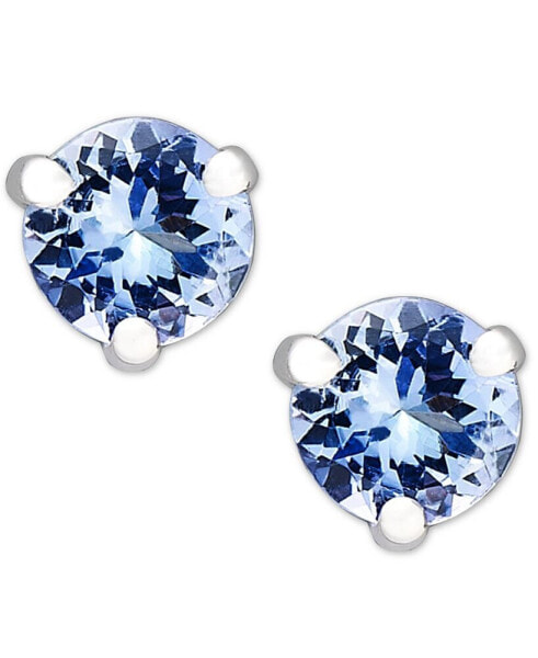 Серьги Macy's tanzanite Stud  in 14k White Gold