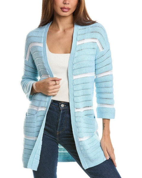 Forte Cashmere Texture Stripe Cardigan Women's