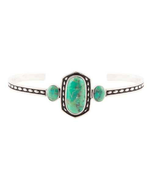 Shield Genuine Lime Turquoise Oval Cuff Bracelet