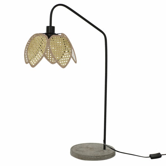 Декоративная настольная лампа DKD Home Decor Чёрный Серый Металл Коричневый ротанг 250 V 60 W (25 x 50 x 81 cm)