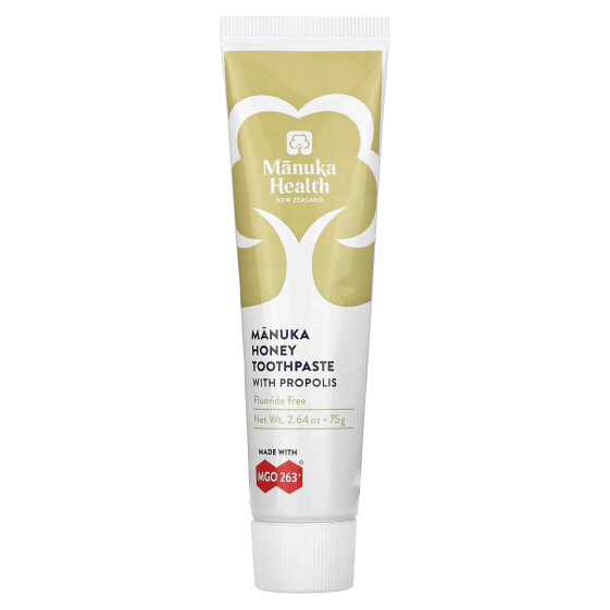 Manuka Honey Fluoride Free Toothpaste with Propolis, 2.64 oz (75 g)