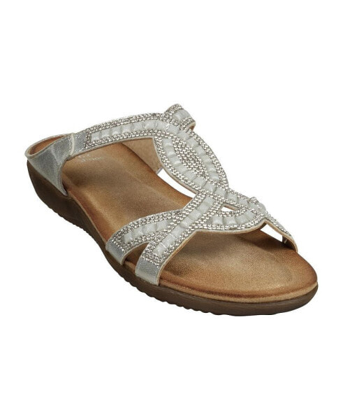 Women's Alora Embellished Slide Flat Sandals