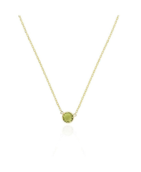 Peridot Single Bezel Necklace 14K Gold