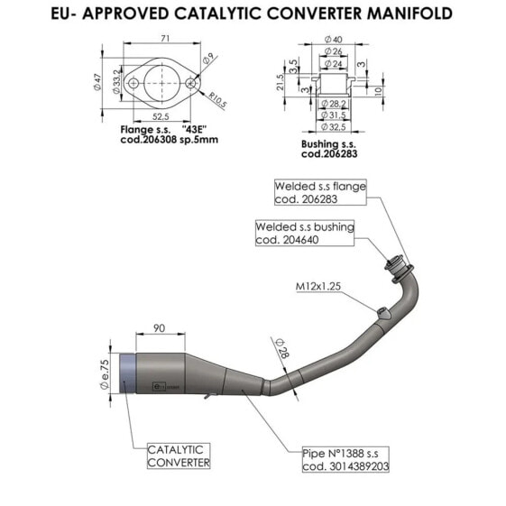 LEOVINCE Honda PCX 125 21-22 Ref:16056 Catalytic Converter