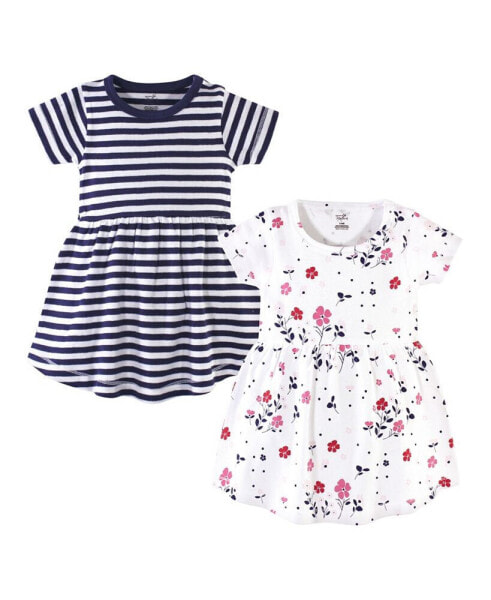 Toddler Girls Organic Cotton Short-Sleeve Dresses 2pk, Tiny Flowers