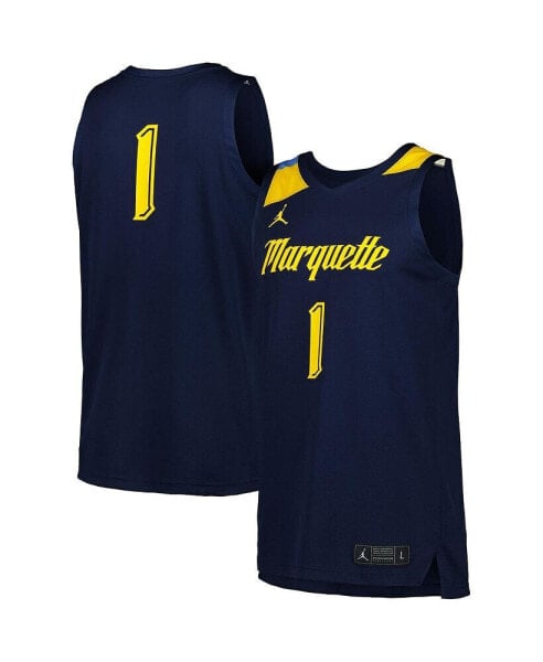 Men's #1 Navy Marquette Golden Eagles Replica Basketball Jersey