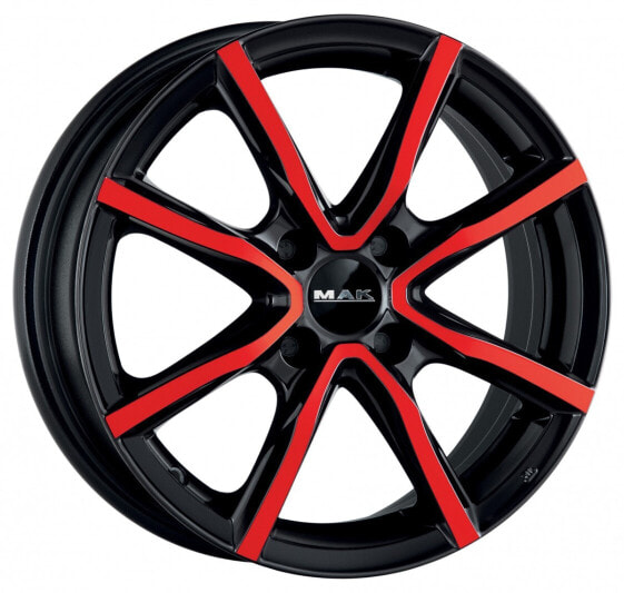 Колесный диск литой Mak Milano 4 black and red 6.5x16 ET40 - LK4/100 ML72