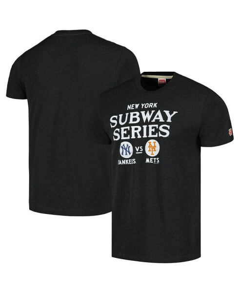 Men's Charcoal New York Yankees vs. New York Mets Subway Series Hyper Local Tri-Blend T-shirt