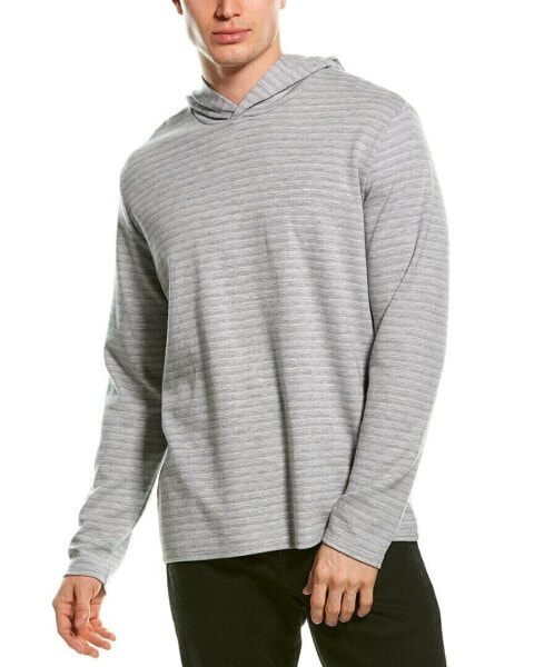 Vince Feeder Stripe Hoodie Men's Grey S