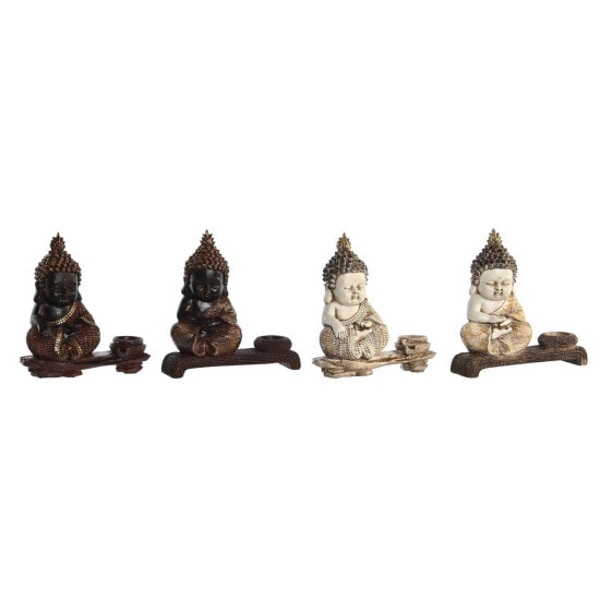 Decorative Figure DKD Home Decor 22 x 8,2 x 23 cm Red Beige Buddha Oriental (4 Pieces)