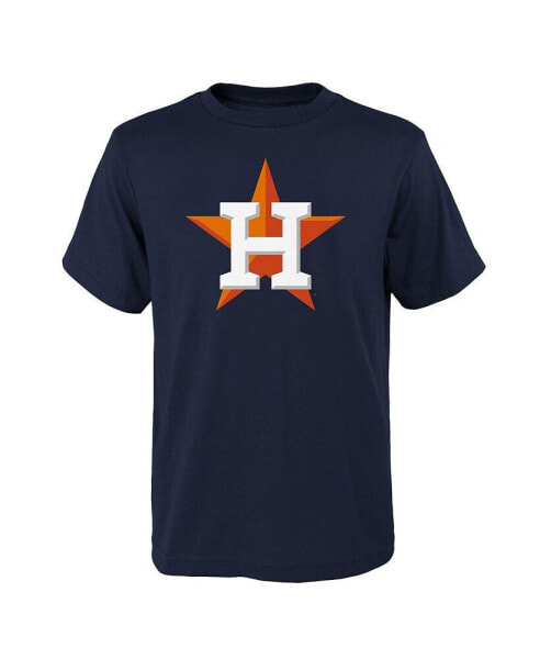 Big Boys and Girls Navy Houston Astros Logo Primary Team T-shirt