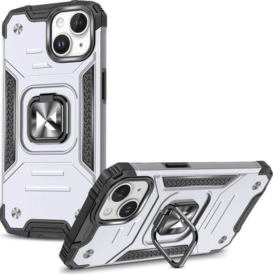 Wozinsky PANCERNE ETUI Z UCHWYTEM NA PALEC DO IPHONE 15 PRO MAX WOZINSKY RING ARMOR - SREBRNE