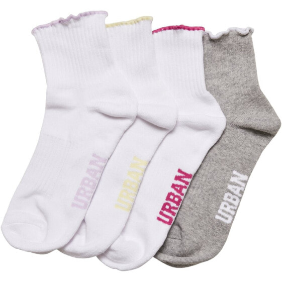 URBAN CLASSICS Girly Small Edge Half long socks 4 pairs