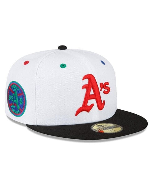 Men's White, Black Oakland Athletics 1973 World Series Primary Eye 59FIFTY Fitted Hat