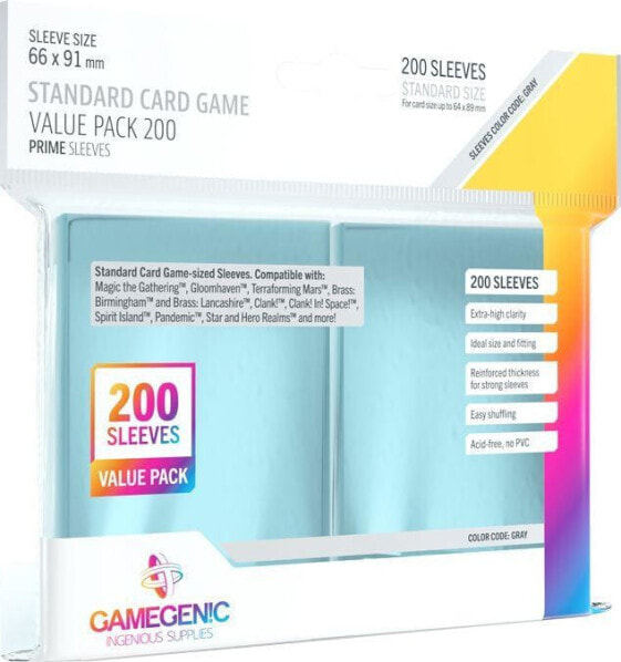 Gamegenic Gamegenic: Prime Value Sleeving Pack (66x91 mm) 200 sztuk, Clear