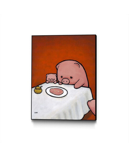 Luke Chueh Revenge Is A Dish Pig Art Block Framed 24" x 32"