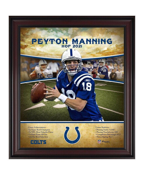Портрет "Зал славы" карьеры Фэнатикс Оригинал peyton Manning Indianapolis Colts 15" x 17"